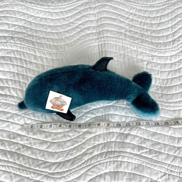 Vintage 1986 GUND Blue Bottle-Nosed Dolphin Plush Stuffed Toy - Picture 2 of 6